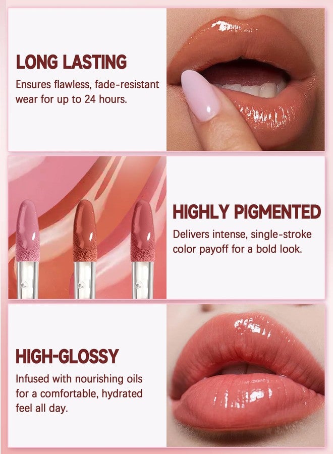 Lestpola Plumping Lip Gloss for Women, Glossy Finish Lip Tint Stain, Hydrating Moisturizing Lips Care Tinted Lips Oil, Non-Sticky Long Lasting Shine Lipgloss Lipstick, Plumping LipGloss Oil Makeup-02 Orange - Image 5
